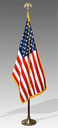 Indoor American Flag Set Best Rayon Taffeta with Fringe