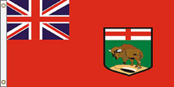 3 x 6 ft. Nylon Manitoba, Canda Flag. Printed, Canvas Heading and Brass Grommets