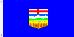 3 x 6 ft. Nylon Alberta, Canada, Flag Nylon, Printed, Canvas Heading and Brass Grommets