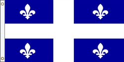 3 x 6 ft. Nylon Quebec, Canada Flag. Printed, Canvas Heading and Brass Grommets