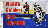 12 x 18 in. Nylon Greatest Bass Man Flag. Printed, Canvas Heading and Brass Grommets