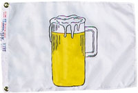 12 x 18 in. Nylon Beer Mug Flag. Printed, Canvas Heading and Brass Grommets