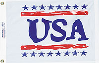 12 x 18 in. Nylon U S A Flag. Printed, Canvas Heading and Brass Grommets