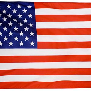 5 x 8 ft. SunGlo Nylon American Flag, Printed, Heading & Grommets