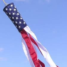 5 in. x 36 in. Nylon 50 Star Windsock. Embroidered Stars