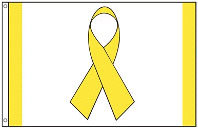 3 x 5 ft. Nylon Yellow Ribbon Flag, Printed,Canvas Heading and Brass Grommets