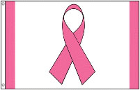 3 x 5 ft. Nylon Pink Ribbon Flag, Printed,Canvas Heading and Brass Grommets