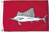 12 x 18 in. Nylon Sailfish Flag. Printed, Canvas Heading and Brass Grommets