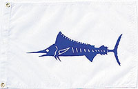 12 x 18 in. Nylon Marlin Flag. Printed, Canvas Heading and Brass Grommets