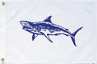 12 x 18 in. Nylon Mako Shark Flag. Printed, Canvas Heading and Brass Grommets