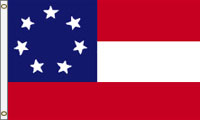 3 x 5 ft. Nylon First Confederate Stars & Bars Flag. Printed, Canvas Heading and Brass Grommets