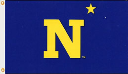 3 x 5 ft. Nylon Naval Academy Logo Flag, Printed, Canvas Heading and Brass Grommets