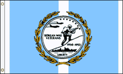 3 x 5 ft.  Nylon Korean War Vets Flag.  Printed, Canvas Heading and Brass Grommets