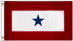 3 x 5 ft. Nylon Service Star Flag, Printed, 1 Star, Canvas Heading and Brass Grommets
