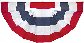 4 x 8 ft. Cotton Full Fan Sewn Stripes, No Stars. Canvas Heading and Brass Grommets