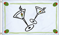12 x 18 in. Nylon Cocktail Time Flag. Printed, Canvas Heading and Brass Grommets