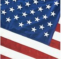 8 x 12 ft. Cotton American Flag. Embroidered Stars Sewn Stripes. Roped Heading and Thimbles