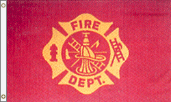 3 x 5 ft. Nylon Fire Department Flag. Printed, Canvas Heading and Brass Grommets