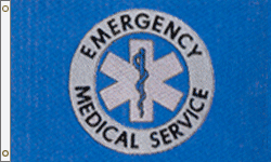 3 x 5 ft. Nylon EMS Flag. Printed, Canvas Heading and Brass Grommets