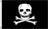 5 x 8 ft. Nylon Jolly Roger Flag. Printed, Canvas Heading and Brass Grommets