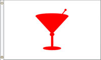 12 x 18 in. Nylon Cocktail Time Flag. Printed, Canvas Heading and Brass Grommets