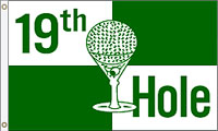 12 x 18 in. Nylon 19th Hole Flag. Printed, Canvas Heading and Brass Grommets