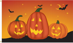 3 x 5 ft. Nylon Pumpkin Flag, Printed, Canvas Heading and Brass Grommets