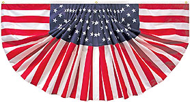 3 x 6 ft. Polyester Americana Fan, Printed.  Heading and Grommets