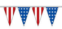 60 ft. American Pennant Streamers String, 24 - 12 x 18 in. 4-mil Polyethylene Pennant per String,