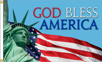 3 x 5 ft. Nylon God Bless America Flag, Printed, Canvas Heading and Brass Grommets