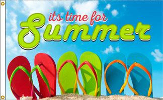 3 x 5 ft. Nylon Summer Sandals Flag, Printed, Canvas Heading and Brass Grommets