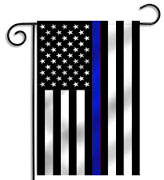 12 in. x 18 in. US Thin Blue Line, Nylon, Printed Garden Banner