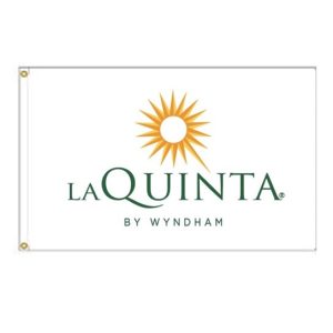 La Quinta Inns and Suites Nylon Flag. Printed, Canvas Heading and Brass Grommets
