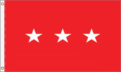 3 Star Lieutenant General Army Outdoor Flags