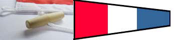 International Code Signal Flag #3 Pennant. Size 10 - 2 2/3 ft. x 6 ft. Rope and Toggle