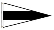 International Code Signal Flag 3rd. Repeater Pennant. Size 3 - 1 1/3 ft. x 2 1/3 ft. Canvas Heading
