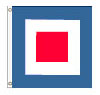 International Code Signal Flag W. Size 0 - 1 ft. x 1-1/4 ft. Canvas Heading and Brass Grommets