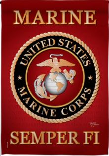 28 x 40 in. Marine Corps Banner Flag Dyed Sublimation, Double Sided