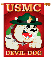 28 x 40 in. USMC Devil Dog Banner Flag Dyed Sublimation, Double Sided