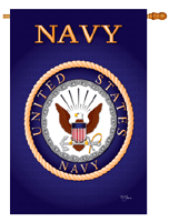 28 x 40 in. Navy Banner Flag Dyed Sublimation, Double Sided