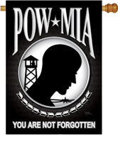 28 x 40 in. POW/MIA Banner Flag Dyed Sublimation, Double Sided