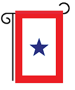 13 1/2 x 18 in.  Blue Star Service Garden Flag, Nylon Sewn