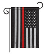 13 x 18 1/2 in. US Thin Red Line Garden Banner Dyed Sublimation, Double Sided