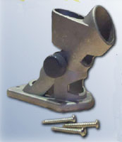 Multi Purpose Bracket, Silver Aluminum, 2 Angle Holds 1 1/4 in. Diameter Pole