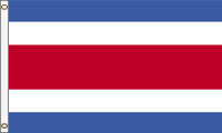 12 x 18 in. Nylon Costa Rica Flag, Printed, Flag, Civil without seal., Canvas Heading and Brass Grom