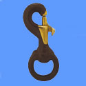 ESR-B, 3 in. Brass Swivel Snap, Brown, Rubber Coated
