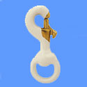 ESR-W, 3 in. Brass Swivel Snap, White, Rubber Coated