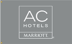 10 x 15 ft. Nylon AC Hotel Flag. Double Faced Printed, Canvas Heading and Brass Grommets