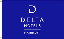Nylon Delta Hotel Flag. Printed, Double Sided, Canvas Heading and Brass Grommets