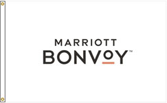 Nylon Bonvoy Flag, White Background. Printed, Double Sided, Canvas Heading and Brass Grommets